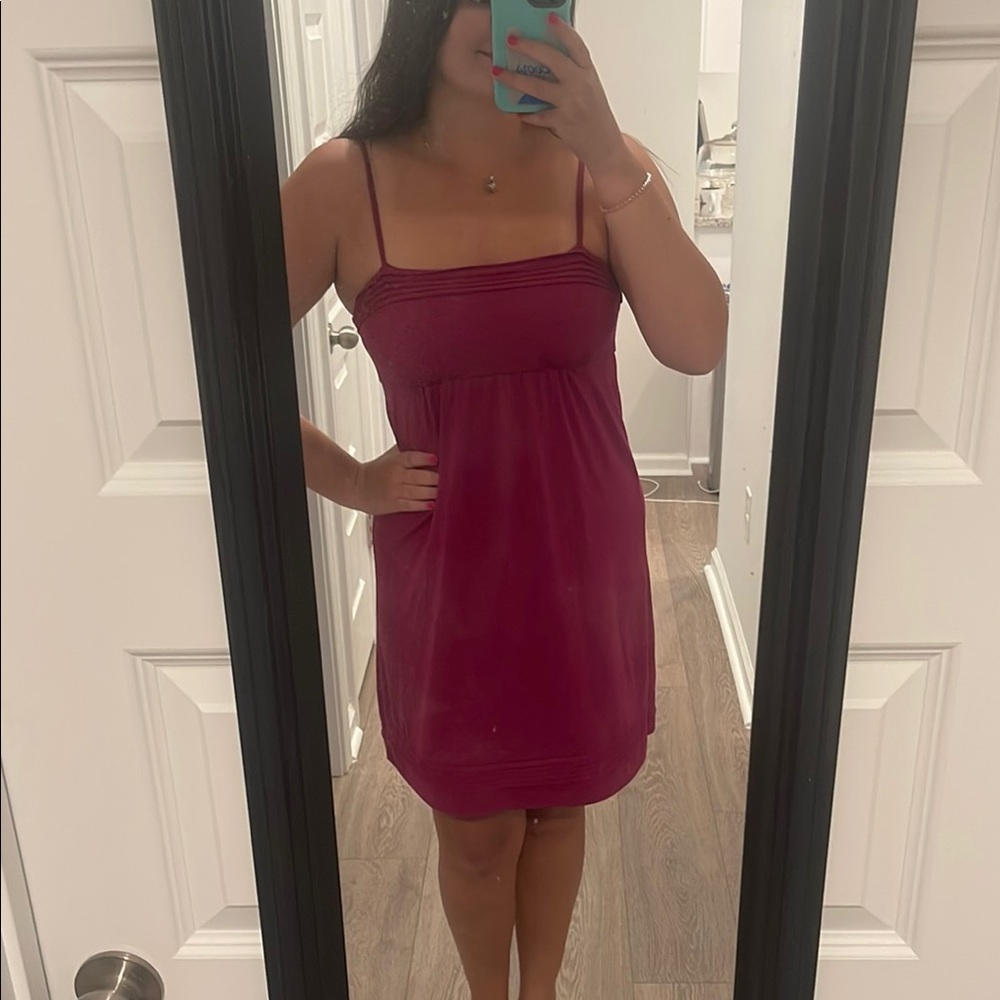 Ann Taylor Loft Magenta Spaghetti Strap Dress